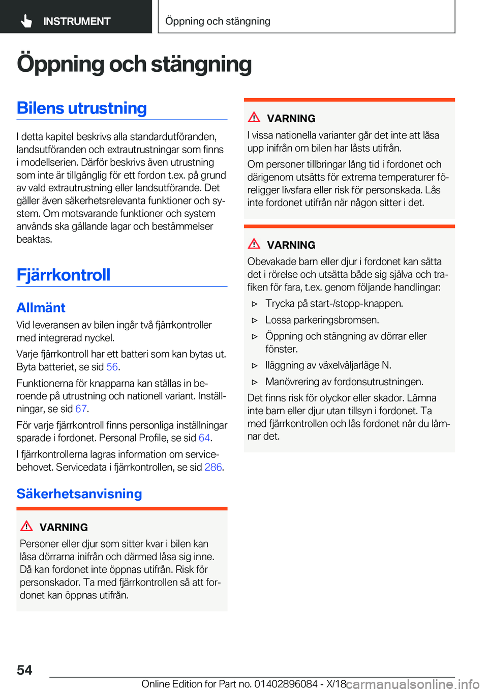 BMW X6 2019  InstruktionsbÖcker (in Swedish) �