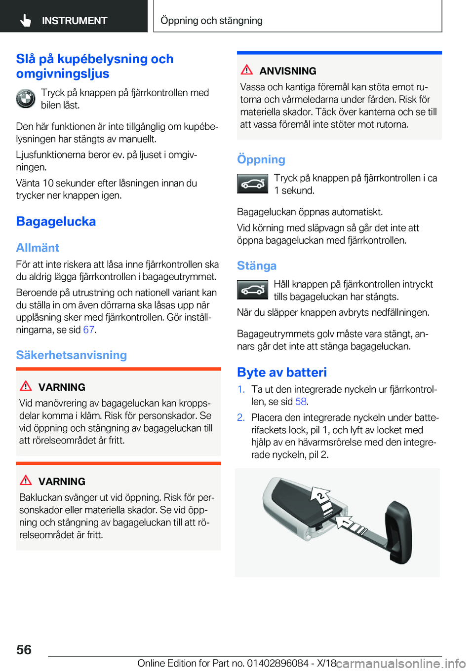 BMW X6 2019  InstruktionsbÖcker (in Swedish) �S�l�å��p�å��k�u�p�
