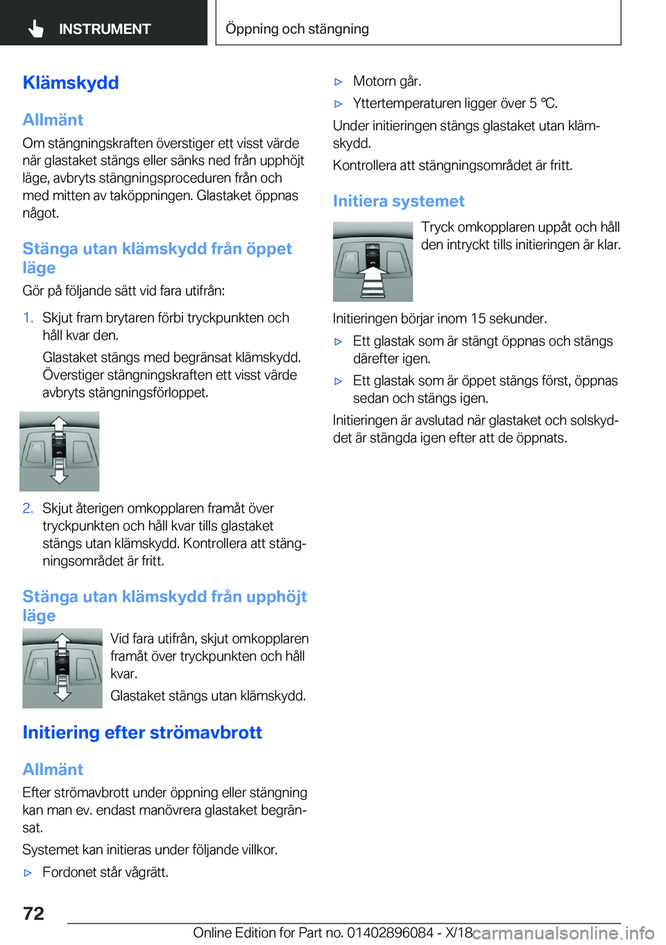 BMW X6 2019  InstruktionsbÖcker (in Swedish) �K�l�ä�m�s�k�y�d�d
�A�l�l�m�ä�n�t �O�m��s�t�ä�n�g�n�i�n�g�s�k�r�a�f�t�e�n��