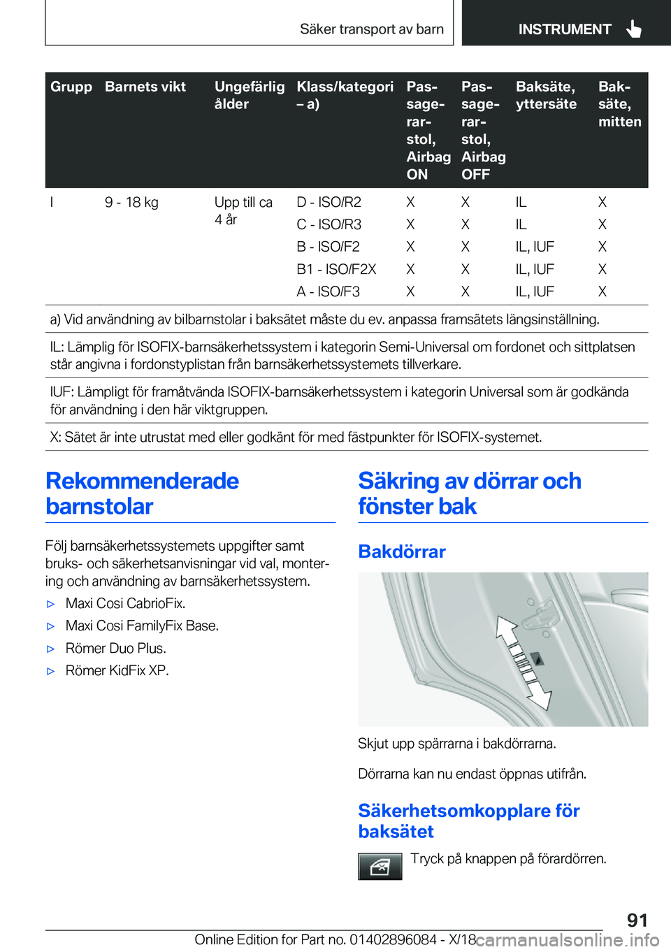 BMW X6 2019  InstruktionsbÖcker (in Swedish) �G�r�u�p�p�B�a�r�n�e�t�s��v�i�k�t�U�n�g�e�f�ä�r�l�i�g
�å�l�d�e�r�K�l�a�s�s�/�k�a�t�e�g�o�r�i
m��a�
�P�a�sj
�s�a�g�ej
�r�a�rj
�s�t�o�l�,
�A�i�r�b�a�g
�O�N�P�a�sj
�s�a�g�ej
�r�a�rj
�s�t�o�l�,