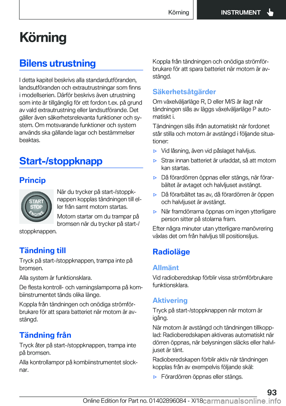 BMW X6 2019  InstruktionsbÖcker (in Swedish) �K�