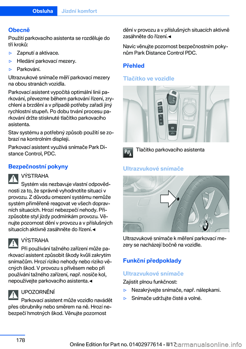 BMW X6 2017  Návod na použití (in Czech) �O�b�e�c�n�