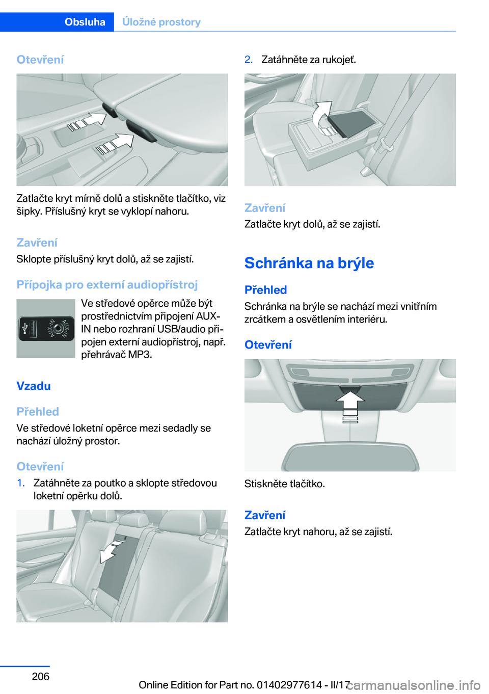 BMW X6 2017  Návod na použití (in Czech) �O�t�e�v�e�n�