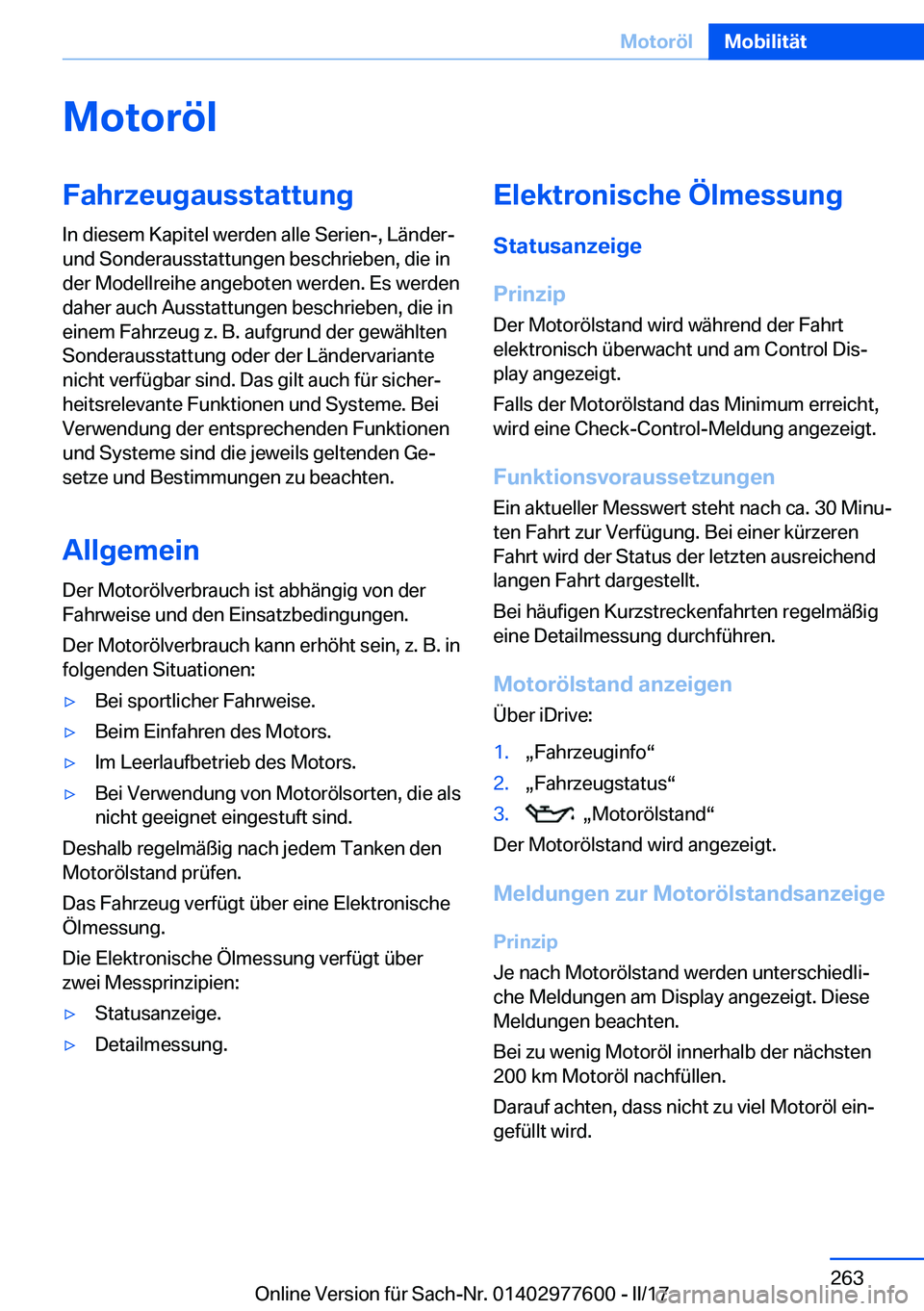 BMW X6 2017  Betriebsanleitungen (in German) �M�o�t�o�r�