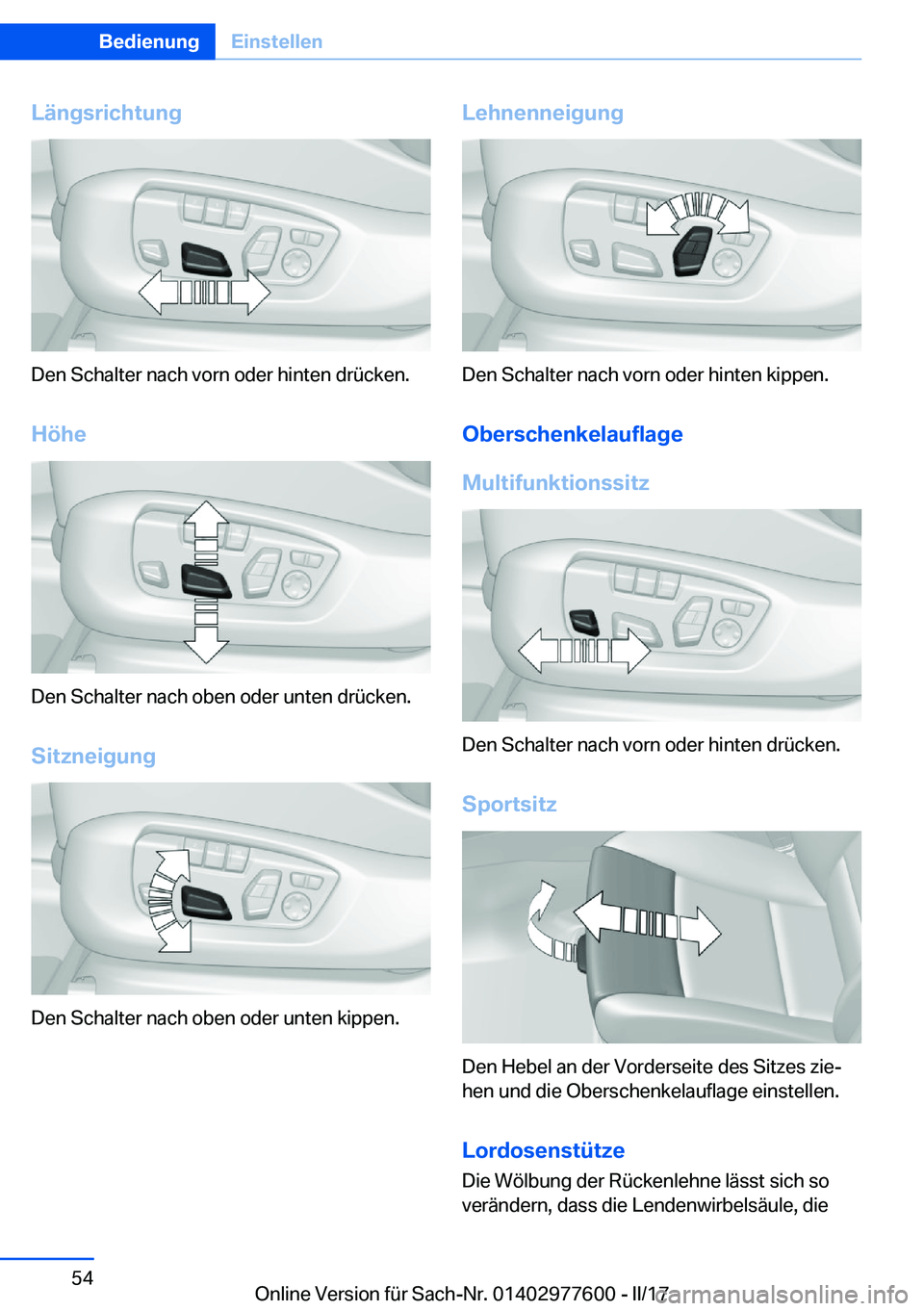 BMW X6 2017  Betriebsanleitungen (in German) �L�
