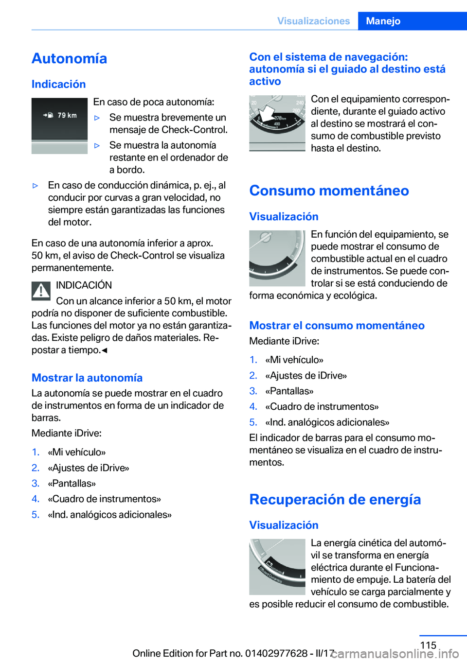BMW X6 2017  Manuales de Empleo (in Spanish) �A�u�t�o�n�o�m�