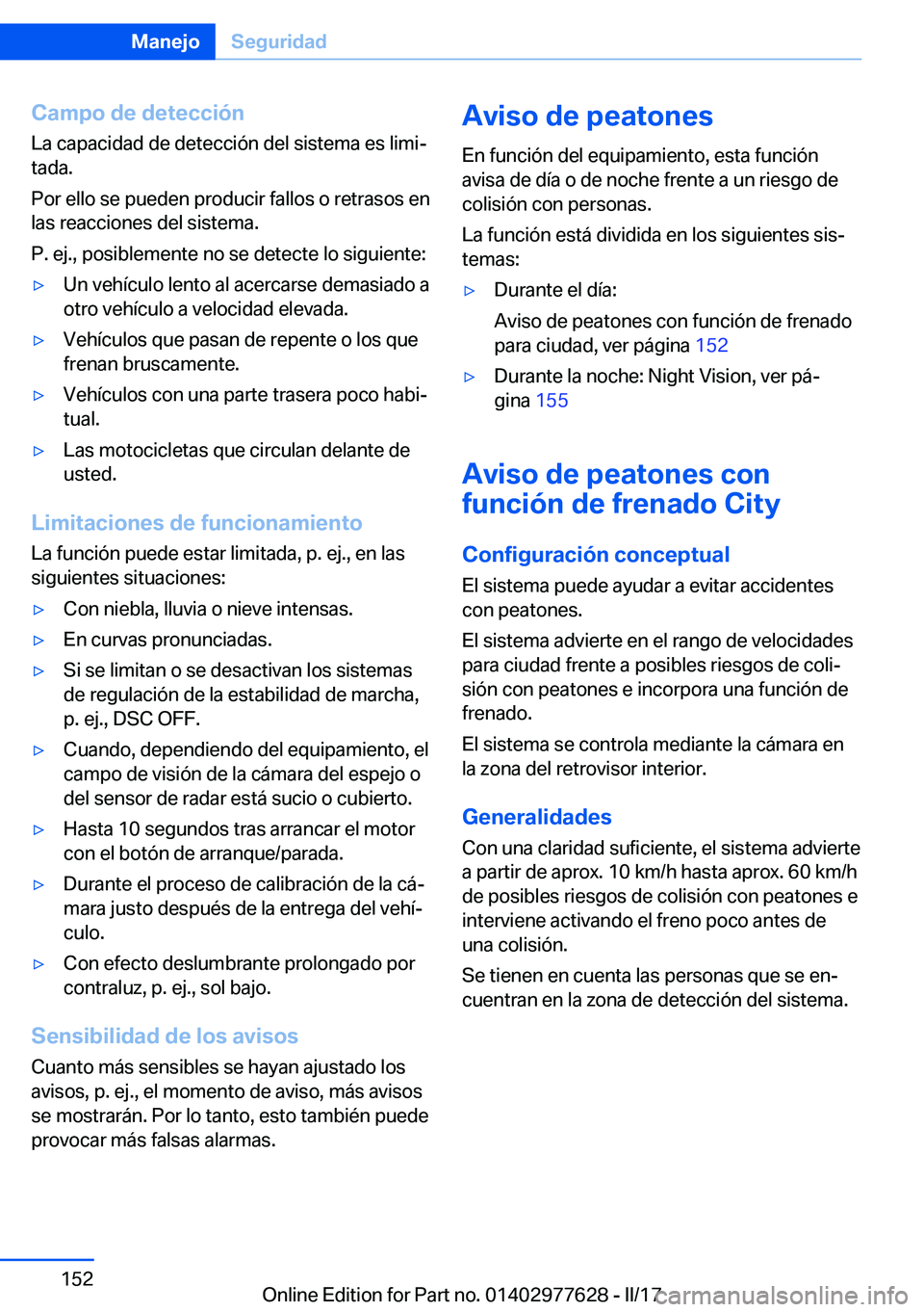 BMW X6 2017  Manuales de Empleo (in Spanish) �C�a�m�p�o��d�e��d�e�t�e�c�c�i�