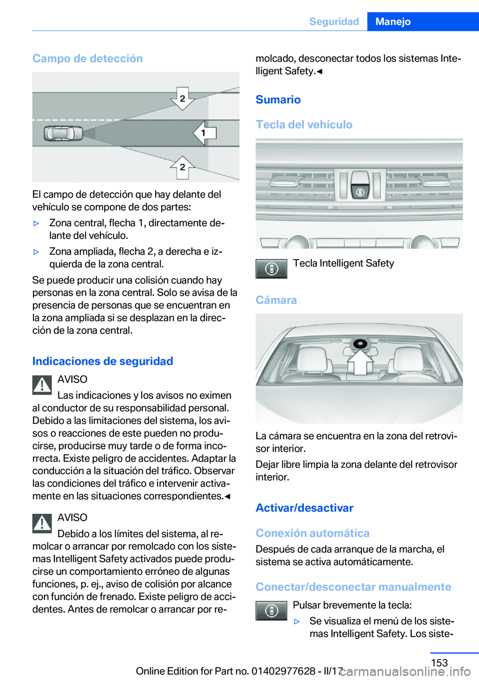 BMW X6 2017  Manuales de Empleo (in Spanish) �C�a�m�p�o��d�e��d�e�t�e�c�c�i�