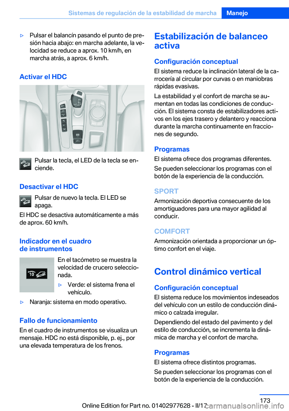 BMW X6 2017  Manuales de Empleo (in Spanish) 'y�P�u�l�s�a�r� �e�l� �b�a�l�a�n�c�
