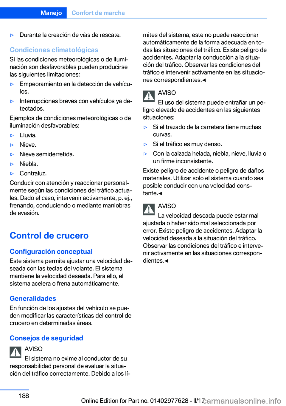 BMW X6 2017  Manuales de Empleo (in Spanish) 'y�D�u�r�a�n�t�e� �l�a� �c�r�e�a�c�i�