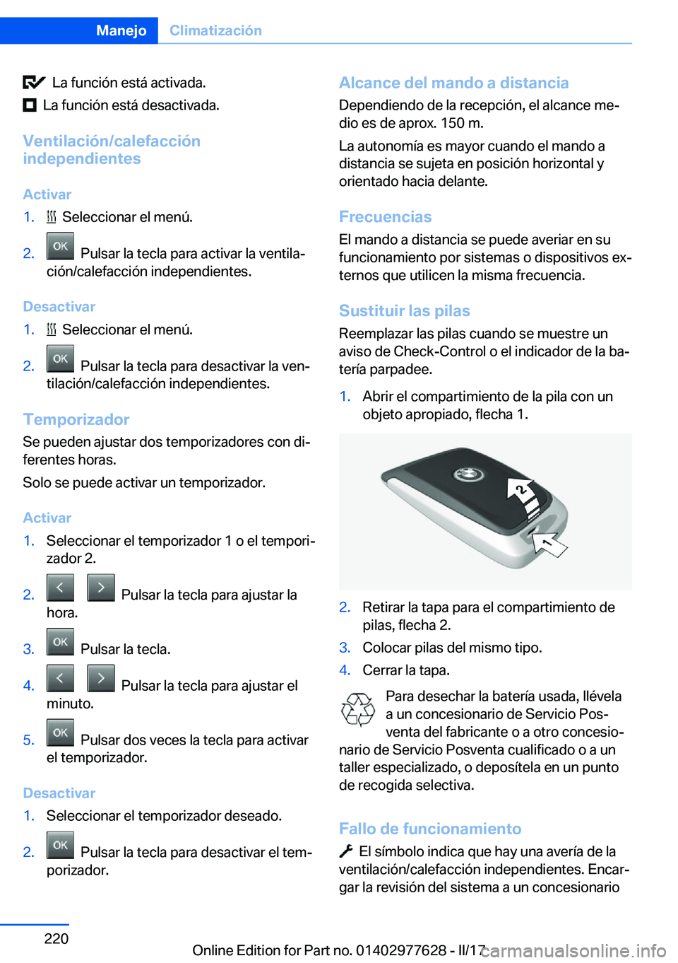 BMW X6 2017  Manuales de Empleo (in Spanish) � � �L�a� �f�u�n�c�i�