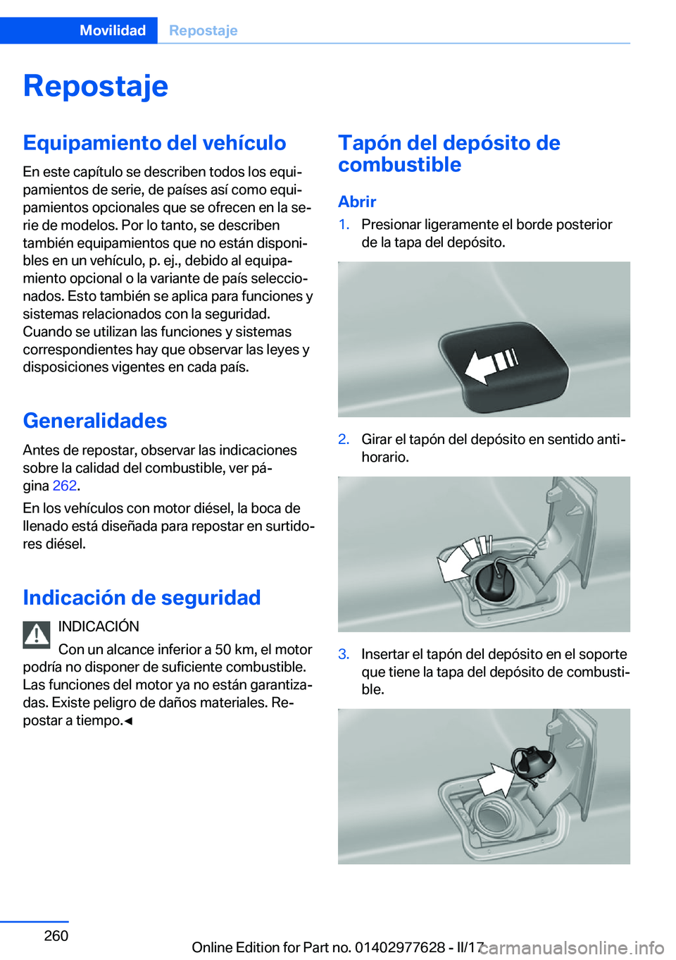 BMW X6 2017  Manuales de Empleo (in Spanish) �R�e�p�o�s�t�a�j�e�E�q�u�i�p�a�m�i�e�n�t�o��d�e�l��v�e�h�