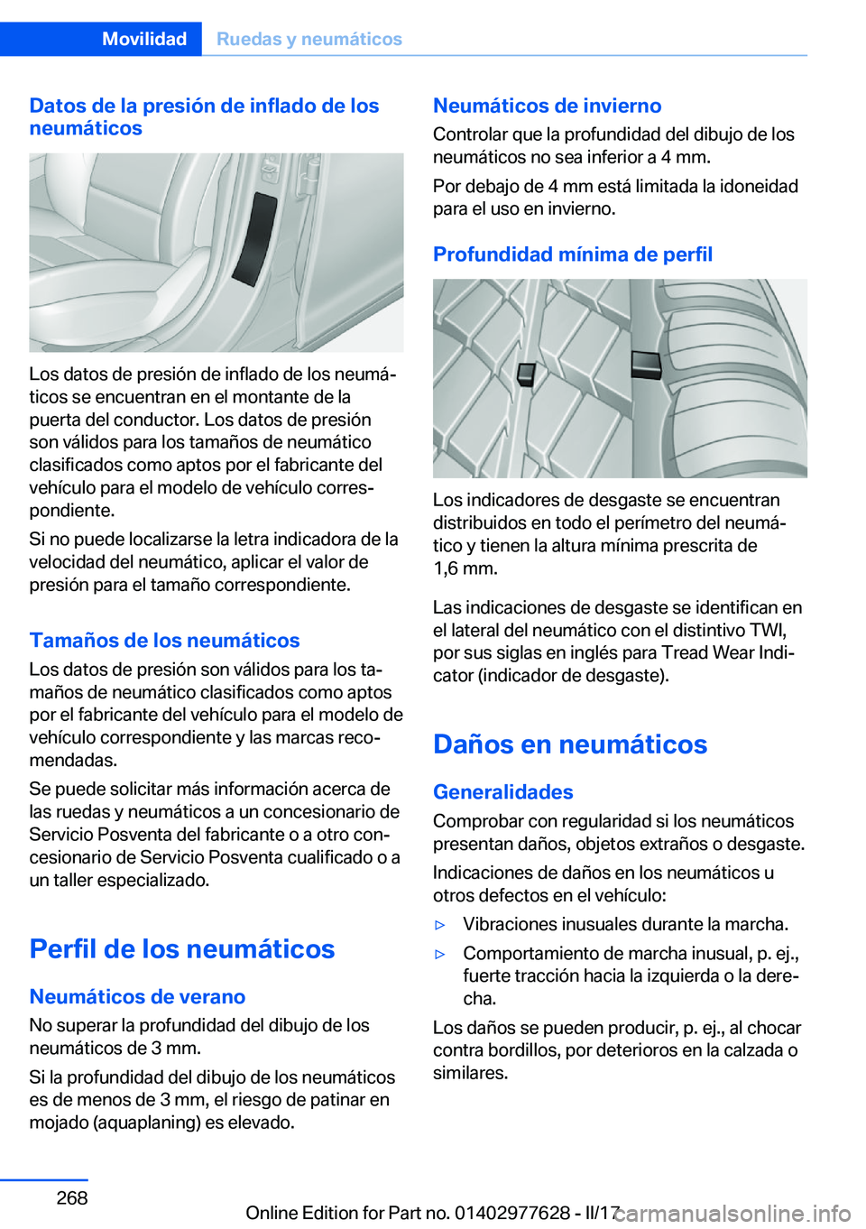 BMW X6 2017  Manuales de Empleo (in Spanish) �D�a�t�o�s��d�e��l�a��p�r�e�s�i�