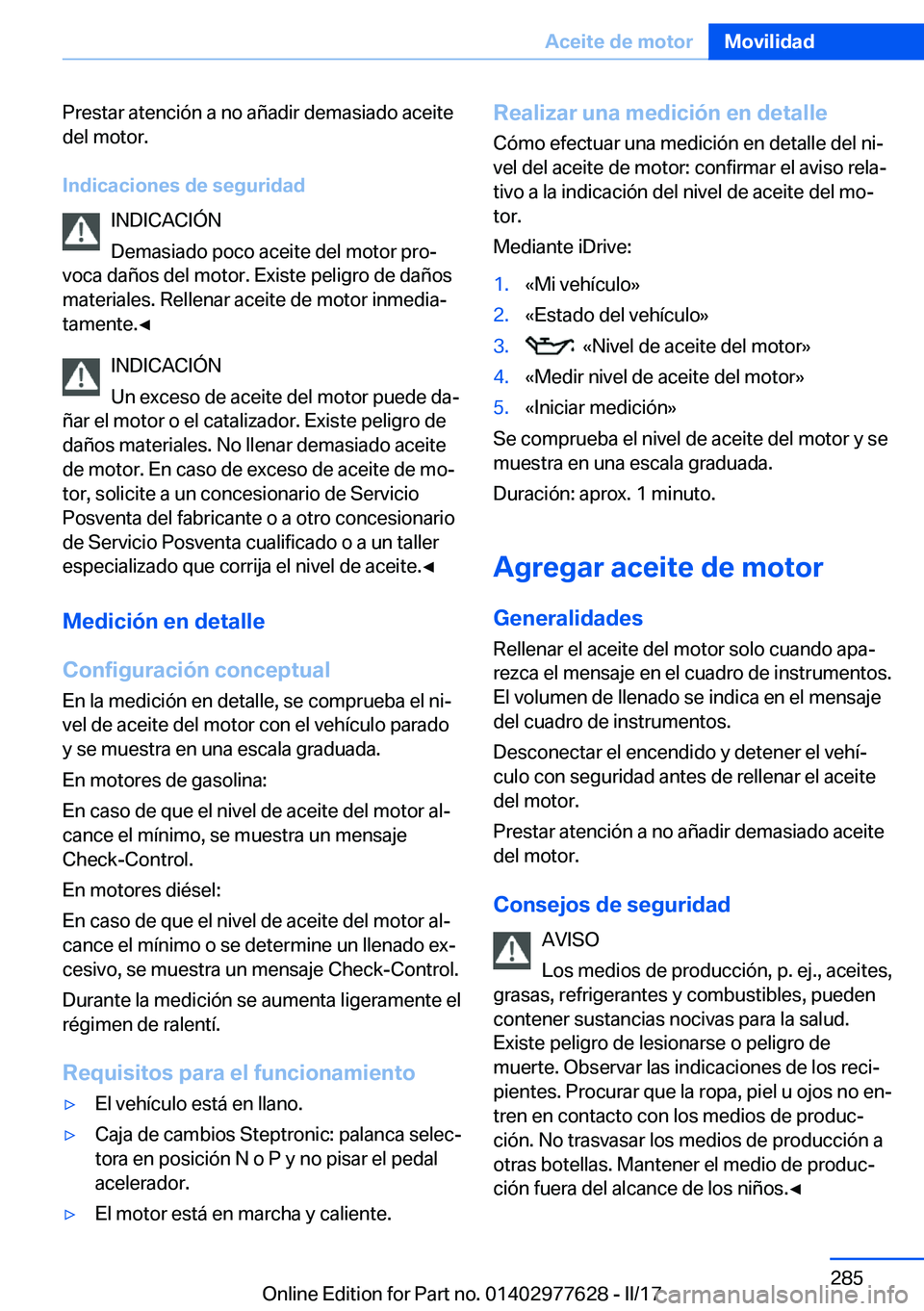 BMW X6 2017  Manuales de Empleo (in Spanish) �P�r�e�s�t�a�r� �a�t�e�n�c�i�