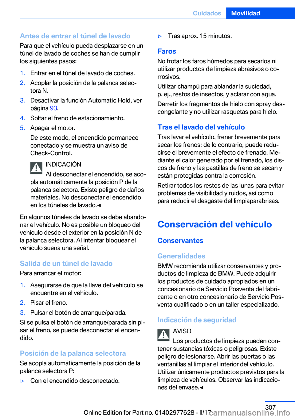 BMW X6 2017  Manuales de Empleo (in Spanish) �A�n�t�e�s��d�e��e�n�t�r�a�r��a�l��t�