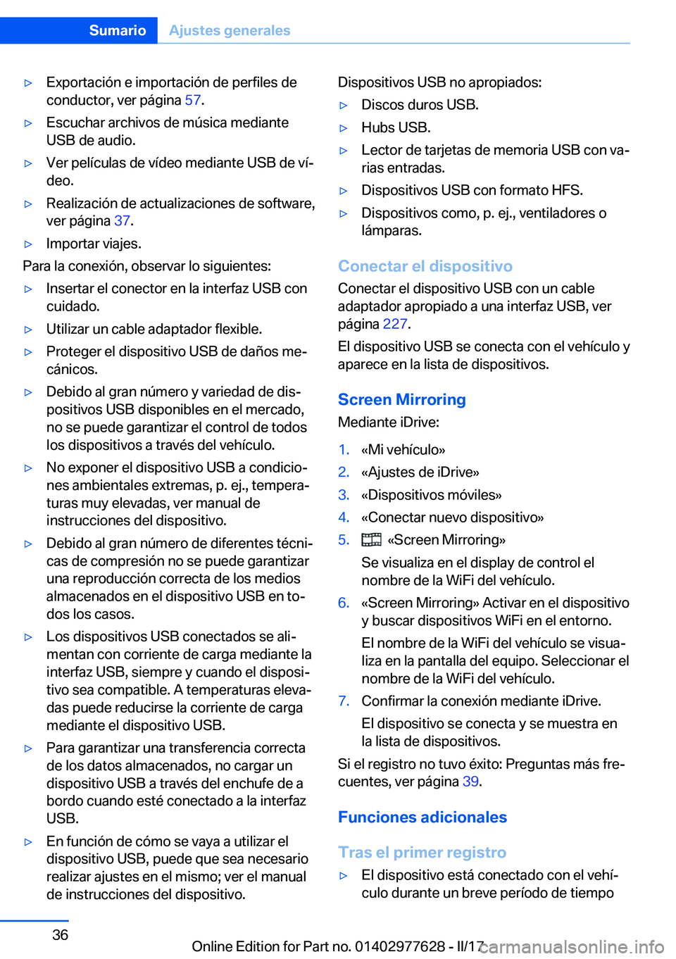 BMW X6 2017  Manuales de Empleo (in Spanish) 'y�E�x�p�o�r�t�a�c�i�