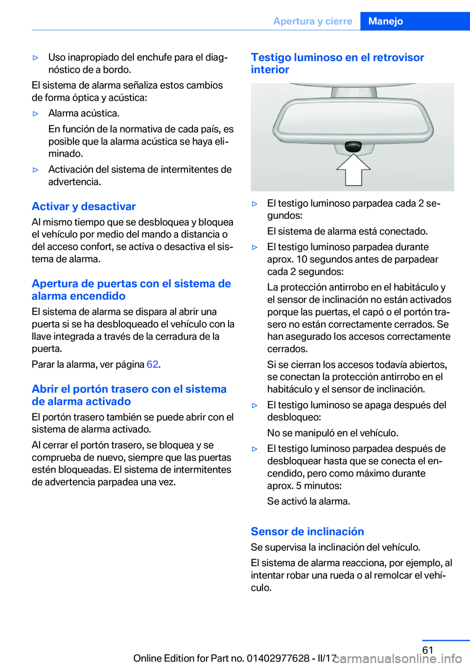 BMW X6 2017  Manuales de Empleo (in Spanish) 'y�U�s�o� �i�n�a�p�r�o�p�i�a�d�o� �d�e�l� �e�n�c�h�u�f�e� �p�a�r�a� �e�l� �d�i�a�gª�n�
