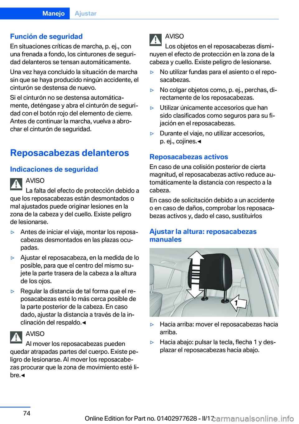 BMW X6 2017  Manuales de Empleo (in Spanish) �F�u�n�c�i�