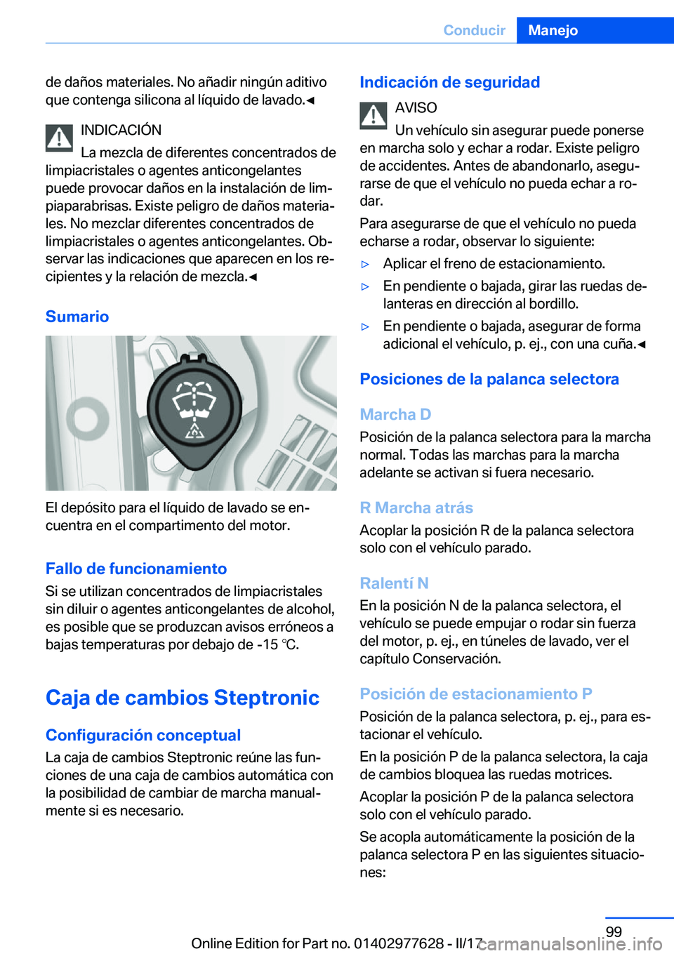 BMW X6 2017  Manuales de Empleo (in Spanish) �d�e� �d�a�ñ�o�s� �m�a�t�e�r�i�a�l�e�s�.� �N�o� �a�ñ�a�d�i�r� �n�i�n�g�