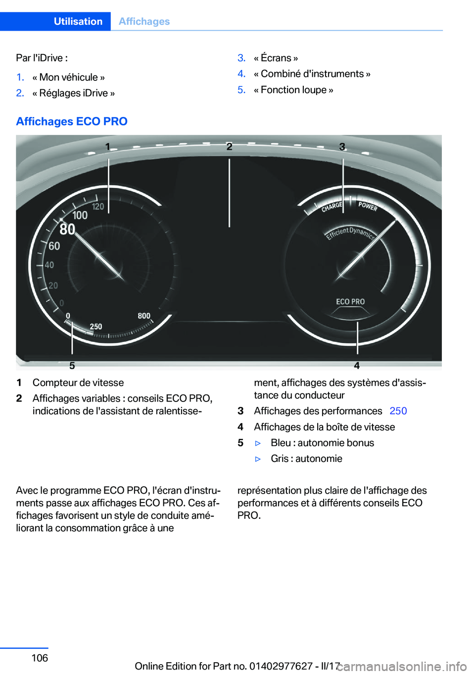 BMW X6 2017  Notices Demploi (in French) �P�a�r� �l�'�i�D�r�i�v�e� �:�1�.�k� �M�o�n� �v�é�h�i�c�u�l�e� �{�2�.�k� �R�é�g�l�a�g�e�s� �i�D�r�i�v�e� �{�3�.�k� �É�c�r�a�n�s� �{�4�.�k� �C�o�m�b�i�n�é� �d�'�i�n�s�t�r�u�m�e�n�t�s� �{�5�.
