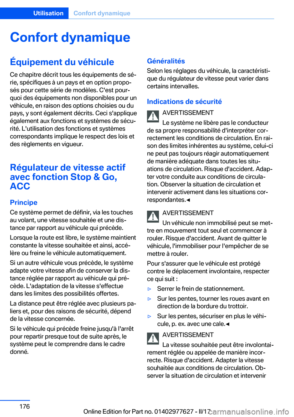 BMW X6 2017  Notices Demploi (in French) �C�o�n�f�o�r�t��d�y�n�a�m�i�q�u�e�
