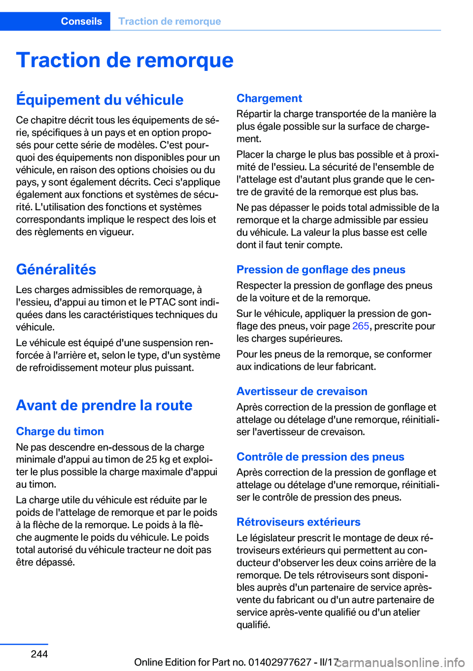 BMW X6 2017  Notices Demploi (in French) �T�r�a�c�t�i�o�n��d�e��r�e�m�o�r�q�u�e�
