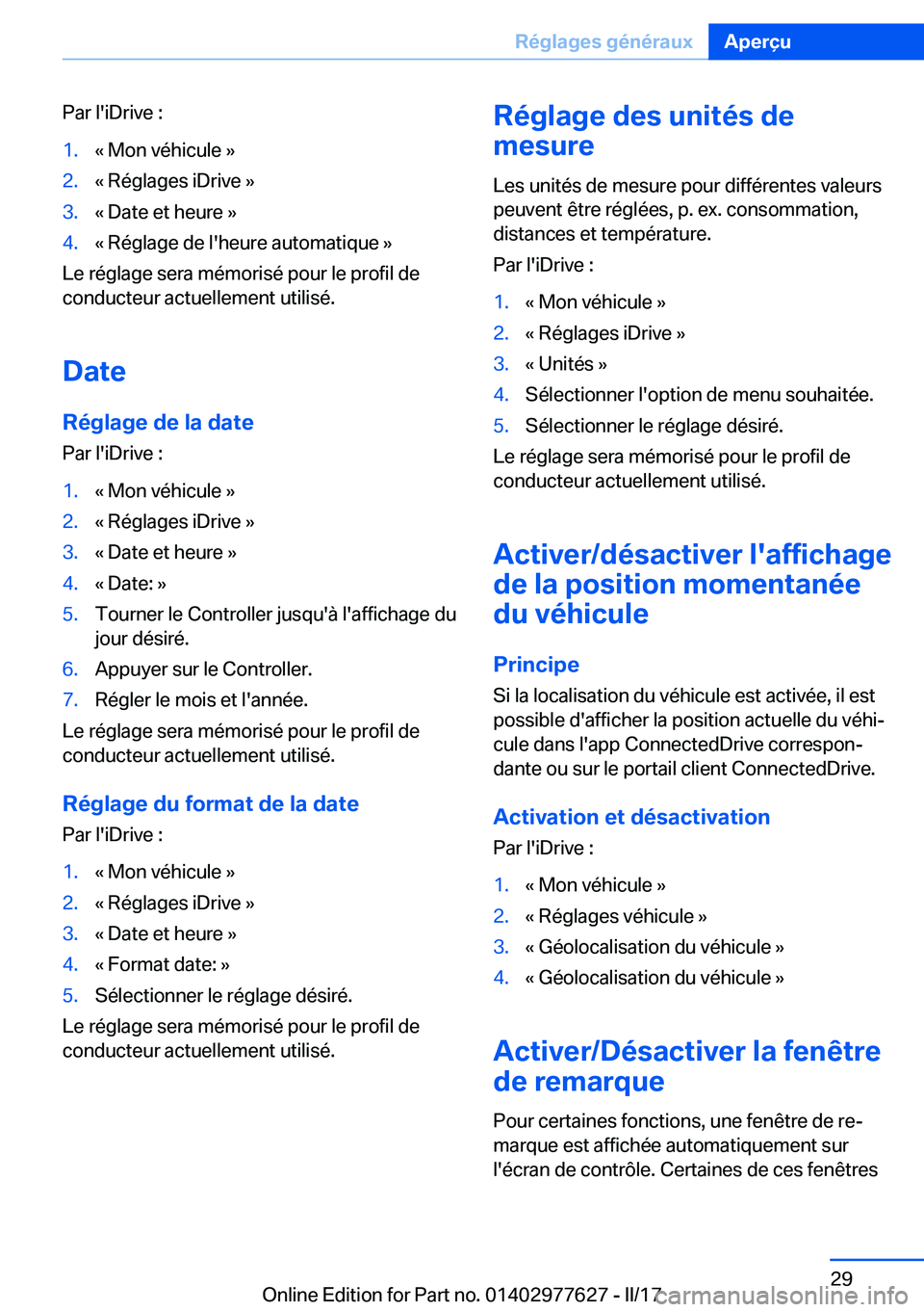 BMW X6 2017  Notices Demploi (in French) �P�a�r� �l�'�i�D�r�i�v�e� �:�1�.�k� �M�o�n� �v�é�h�i�c�u�l�e� �{�2�.�k� �R�é�g�l�a�g�e�s� �i�D�r�i�v�e� �{�3�.�k� �D�a�t�e� �e�t� �h�e�u�r�e� �{�4�.�k� �R�é�g�l�a�g�e� �d�e� �l�'�h�e�u�r�e�