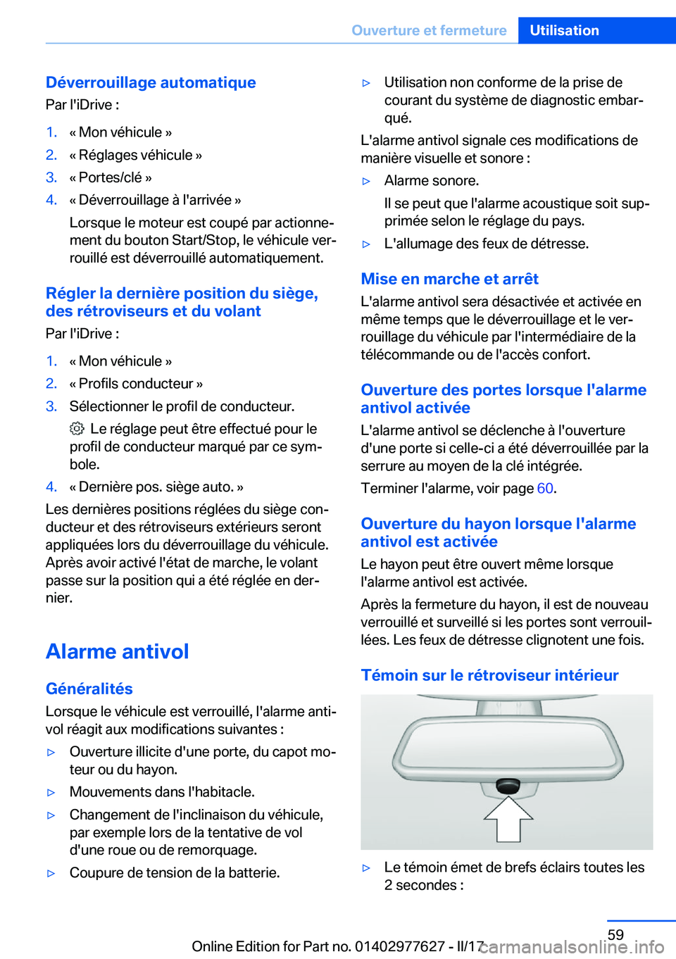 BMW X6 2017  Notices Demploi (in French) �D�é�v�e�r�r�o�u�i�l�l�a�g�e��a�u�t�o�m�a�t�i�q�u�e�P�a�r� �l�'�i�D�r�i�v�e� �:�1�.�k� �M�o�n� �v�é�h�i�c�u�l�e� �{�2�.�k� �R�é�g�l�a�g�e�s� �v�é�h�i�c�u�l�e� �{�3�.�k� �P�o�r�t�e�s�/�c�l�é�