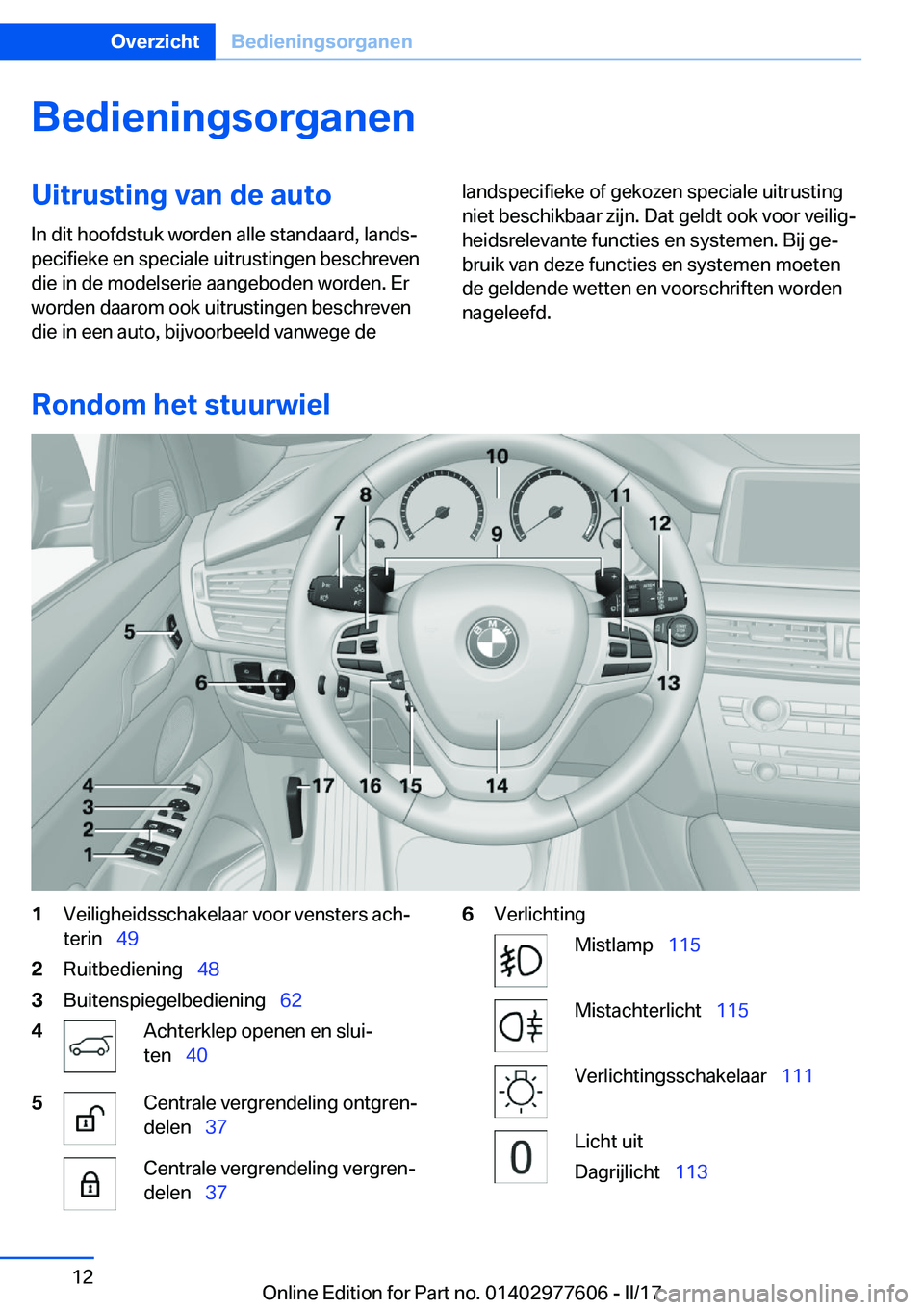 BMW X6 2017  Instructieboekjes (in Dutch) �B�e�d�i�e�n�i�n�g�s�o�r�g�a�n�e�n�U�i�t�r�u�s�t�i�n�g��v�a�n��d�e��a�u�t�o�I�n� �d�i�t� �h�o�o�f�d�s�t�u�k� �w�o�r�d�e�n� �a�l�l�e� �s�t�a�n�d�a�a�r�d�,� �l�a�n�d�sj
�p�e�c�i�f�i�e�k�e� �e�n� �s�