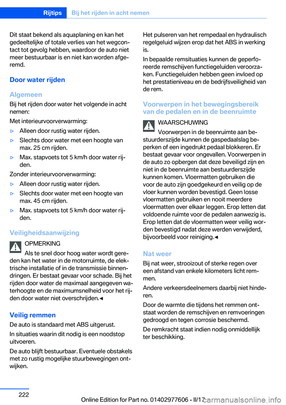 BMW X6 2017  Instructieboekjes (in Dutch) �D�i�t� �s�t�a�a�t� �b�e�k�e�n�d� �a�l�s� �a�q�u�a�p�l�a�n�i�n�g� �e�n� �k�a�n� �h�e�t�g�e�d�e�e�l�t�e�l�i�j�k�e� �o�f� �t�o�t�a�l�e� �v�e�r�l�i�e�s� �v�a�n� �h�e�t� �w�e�g�c�o�nj
�t�a�c�t� �t�o�t� �