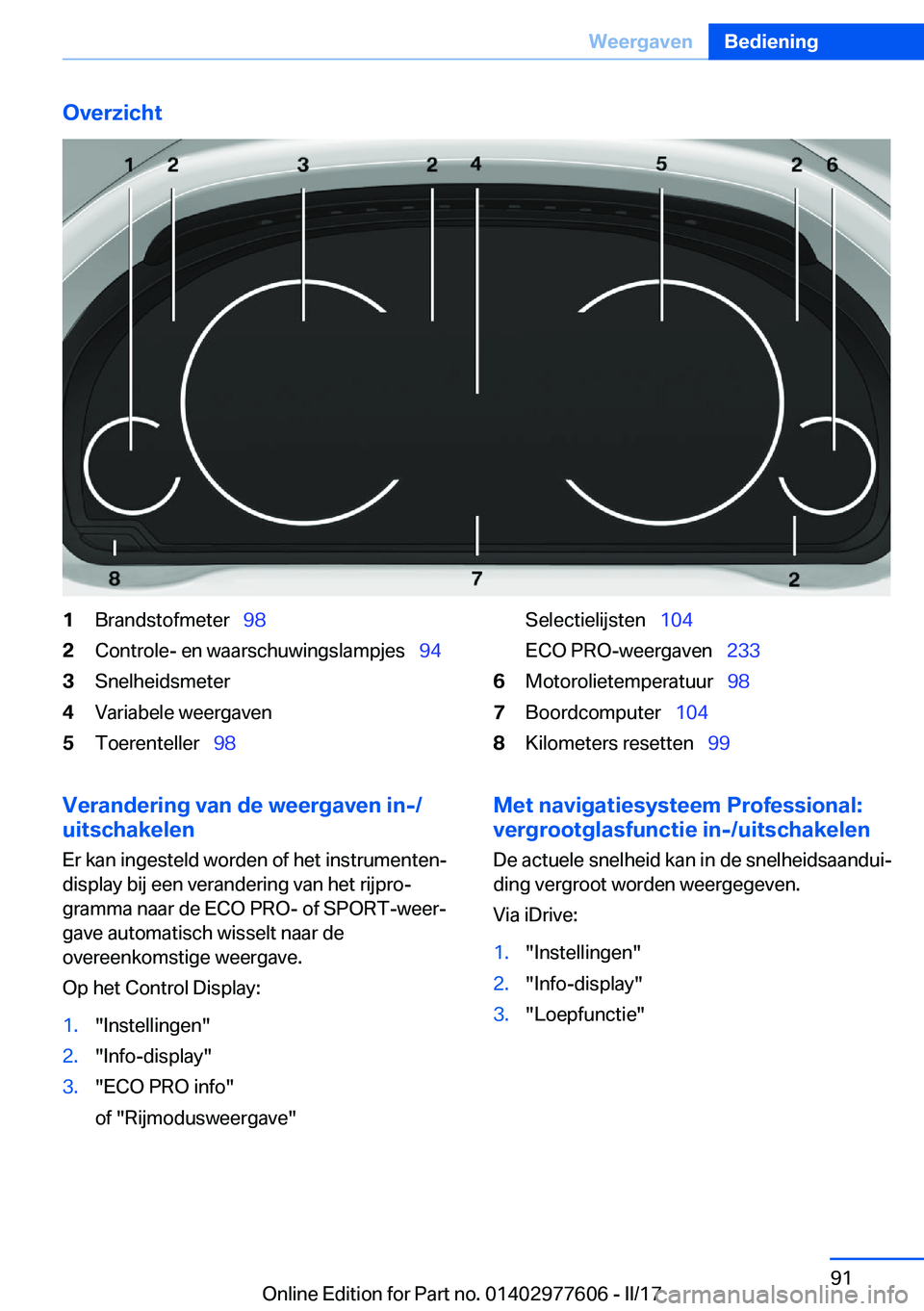 BMW X6 2017  Instructieboekjes (in Dutch) �O�v�e�r�z�i�c�h�t�1�B�r�a�n�d�s�t�o�f�m�e�t�e�r\_�9�8�2�C�o�n�t�r�o�l�e�-� �e�n� �w�a�a�r�s�c�h�u�w�i�n�g�s�l�a�m�p�j�e�s\_ �9�4�3�S�n�e�l�h�e�i�d�s�m�e�t�e�r�4�V�a�r�i�a�b�e�l�e� �w�e�e�r�g�a�v�