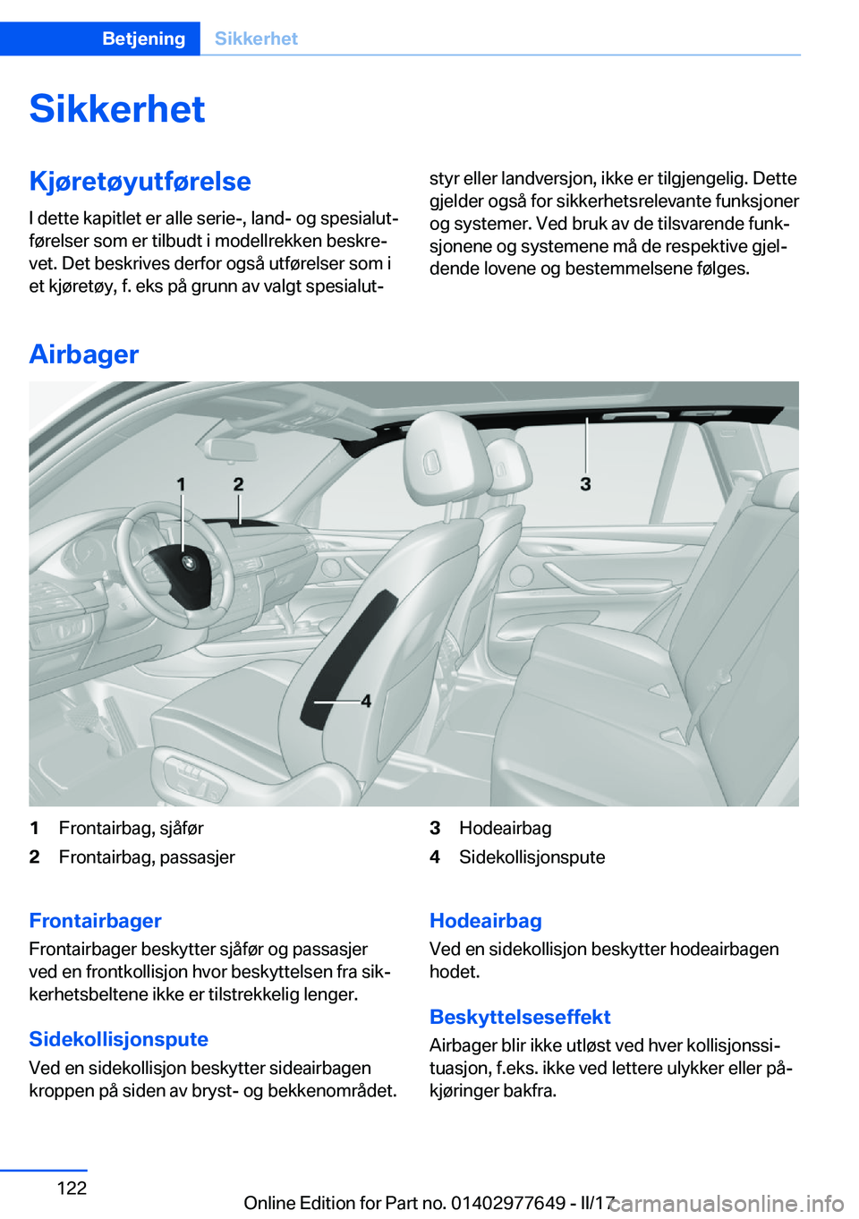 BMW X6 2017  InstruksjonsbØker (in Norwegian) �S�i�k�k�e�r�h�e�t�K�j�