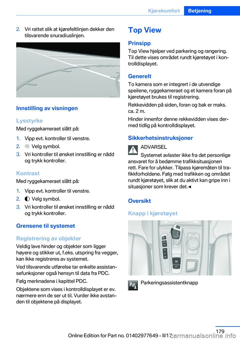BMW X6 2017  InstruksjonsbØker (in Norwegian) �2�.�V�r�i� �r�a�t�t�e�t� �s�l�i�k� �a�t� �k�j�
