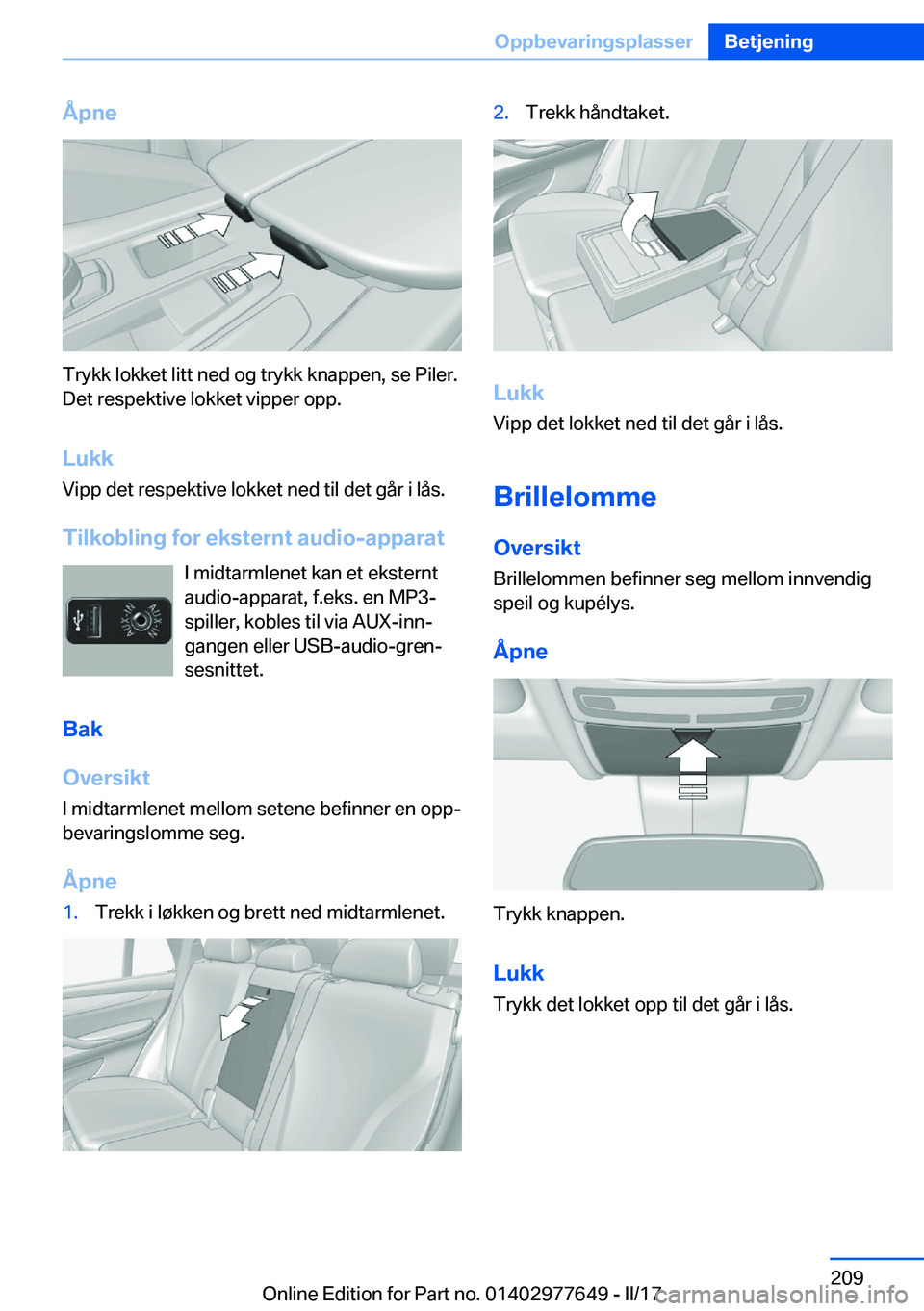 BMW X6 2017  InstruksjonsbØker (in Norwegian) �