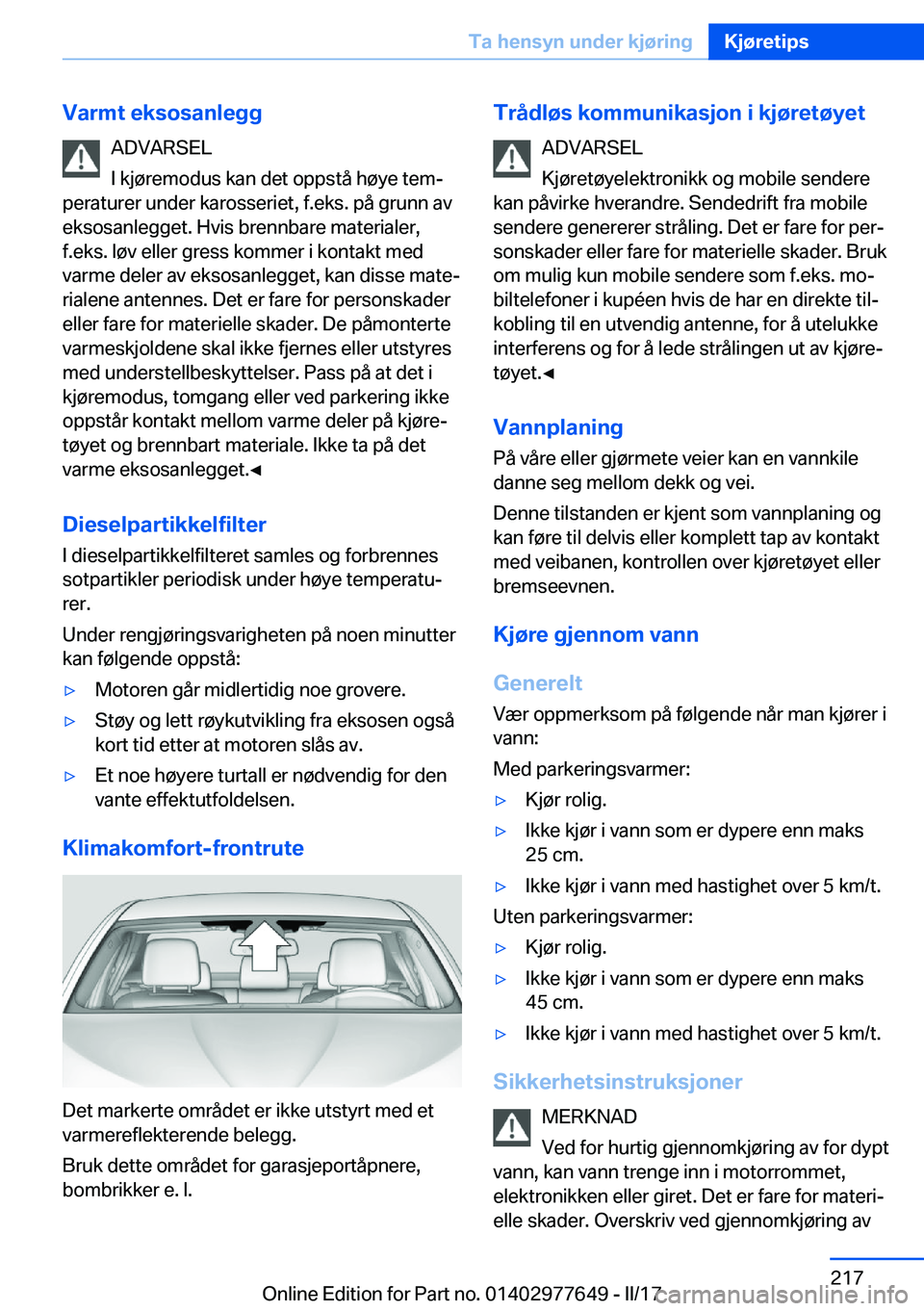 BMW X6 2017  InstruksjonsbØker (in Norwegian) �V�a�r�m�t��e�k�s�o�s�a�n�l�e�g�g�A�D�V�A�R�S�E�L
�I� �k�j�