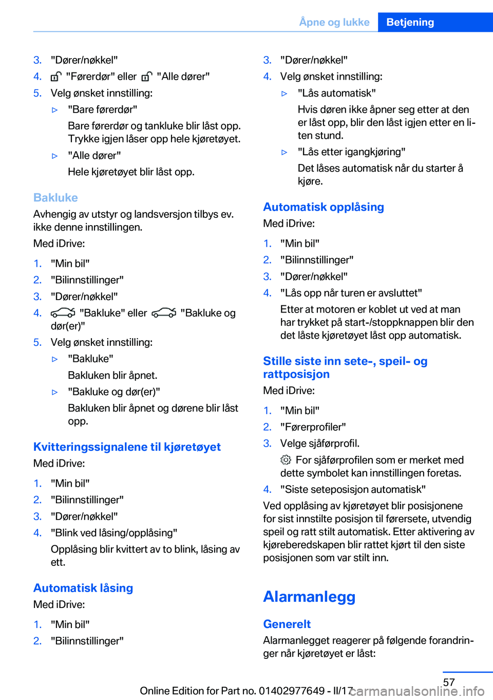 BMW X6 2017  InstruksjonsbØker (in Norwegian) �3�.�"�D�