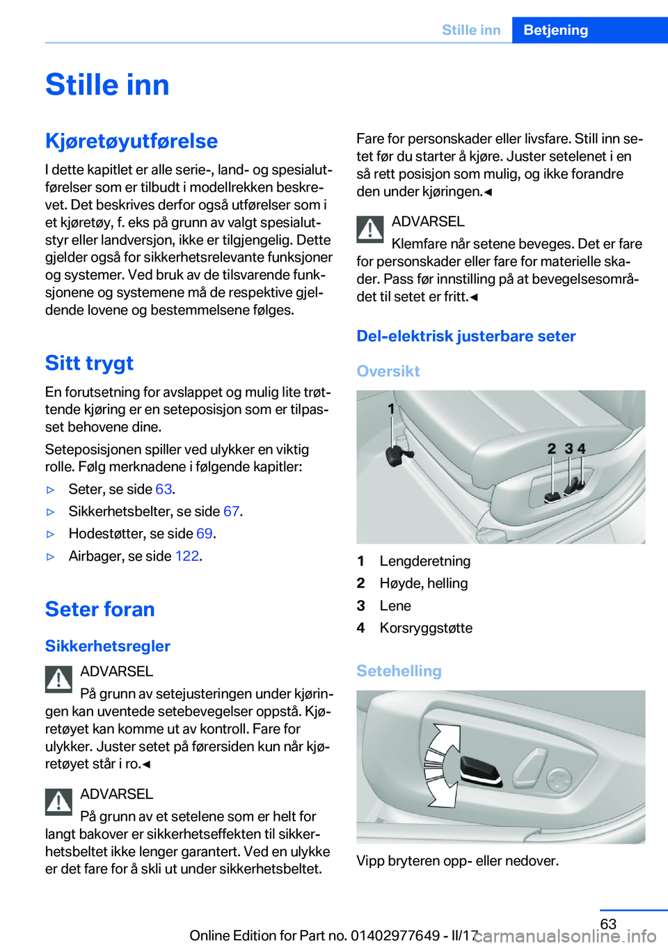 BMW X6 2017  InstruksjonsbØker (in Norwegian) �S�t�i�l�l�e��i�n�n�K�j�