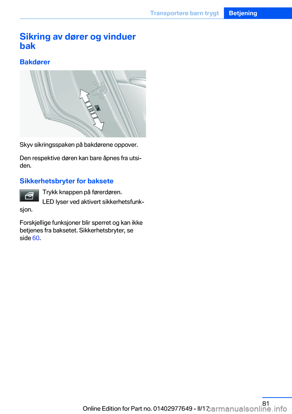 BMW X6 2017  InstruksjonsbØker (in Norwegian) �S�i�k�r�i�n�g��a�v��d�