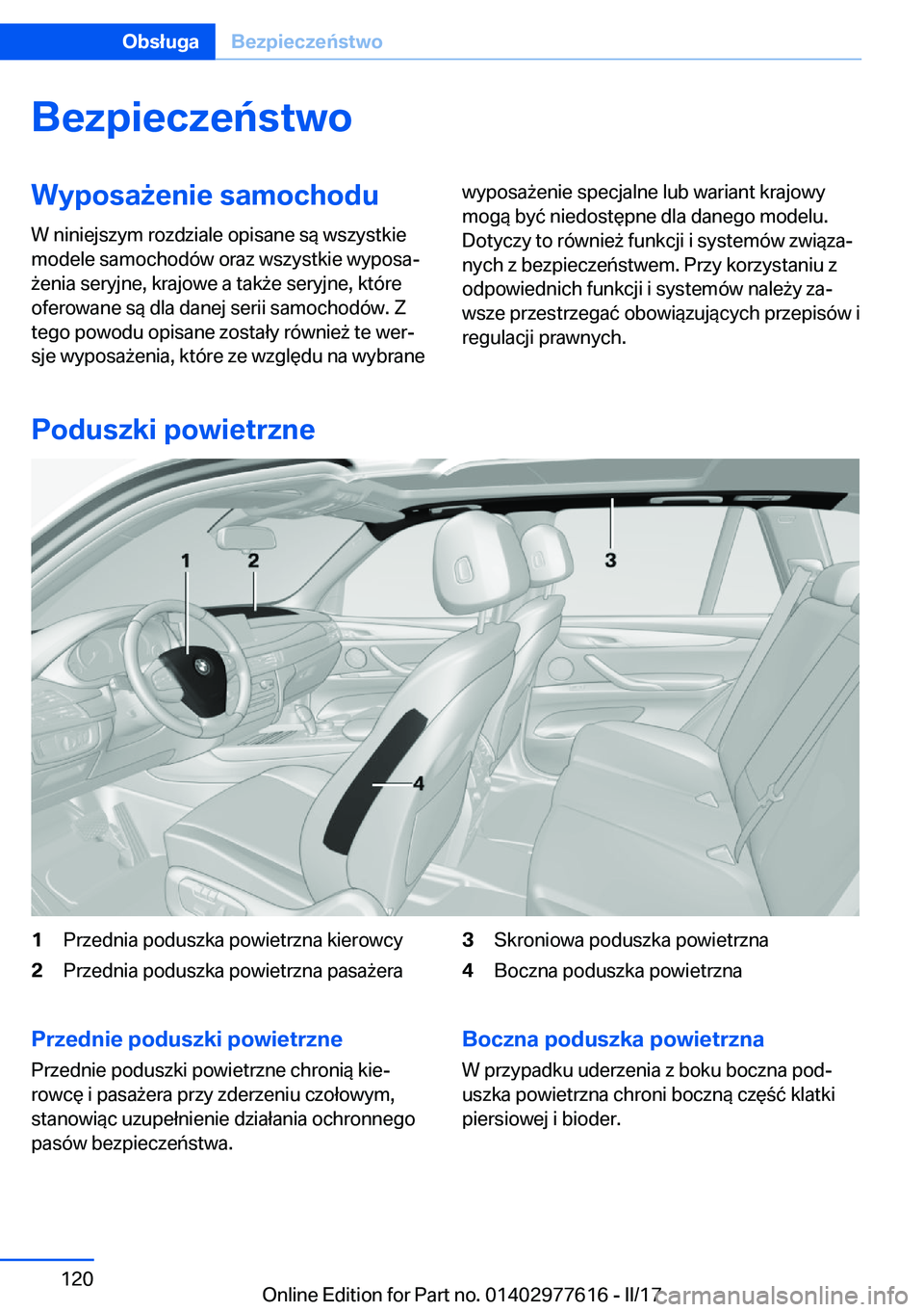 BMW X6 2017  Instrukcja obsługi (in Polish) �B�e�z�p�i�e�c�z�e�