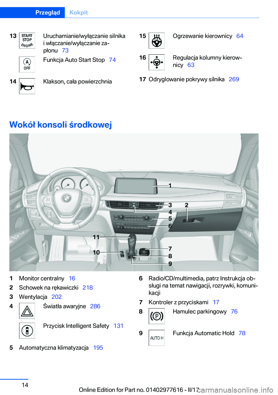 BMW X6 2017  Instrukcja obsługi (in Polish) �1�3�U�r�u�c�h�a�m�i�a�n�i�e�/�w�y�ł�