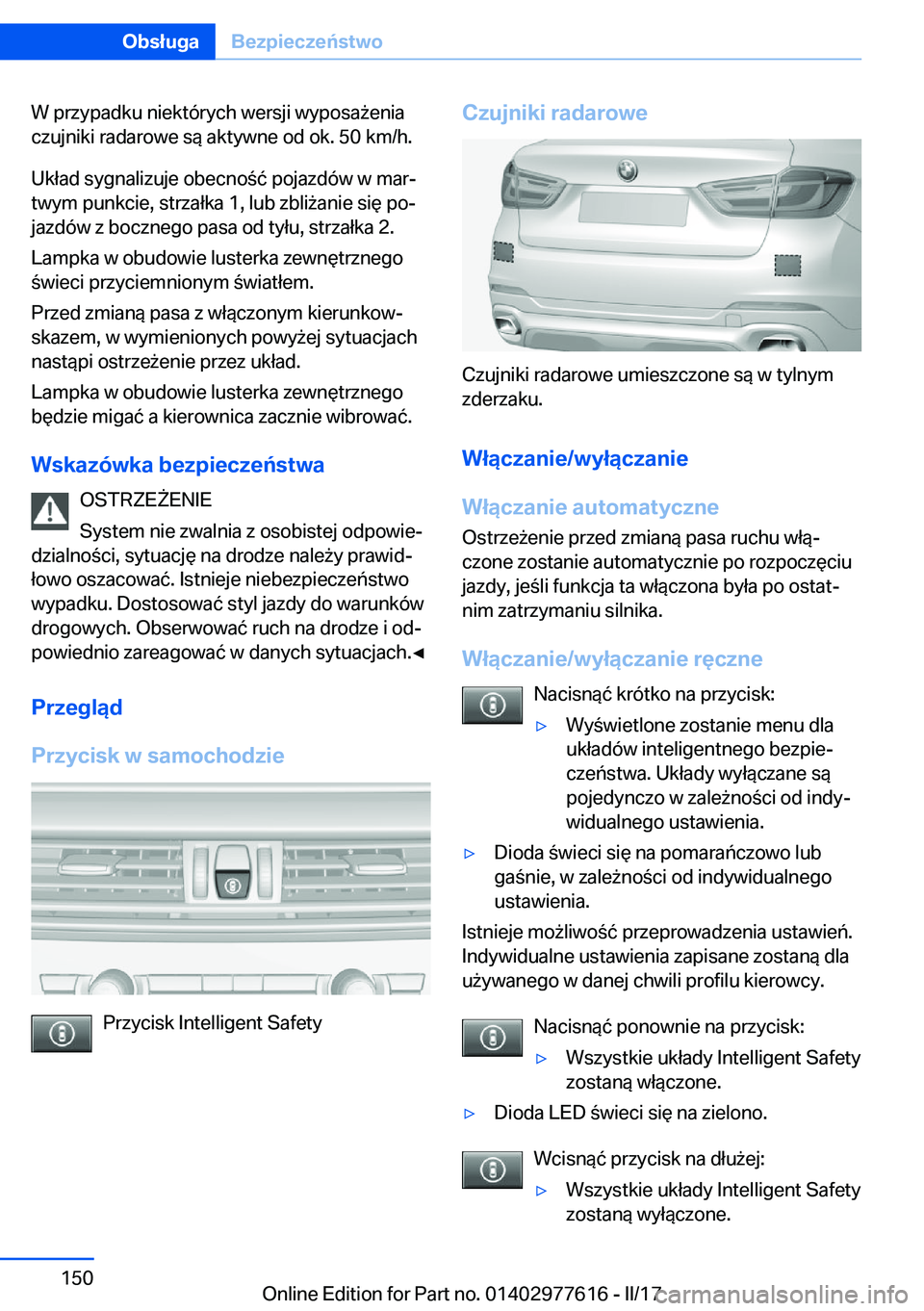 BMW X6 2017  Instrukcja obsługi (in Polish) �W� �p�r�z�y�p�a�d�k�u� �n�i�e�k�t�