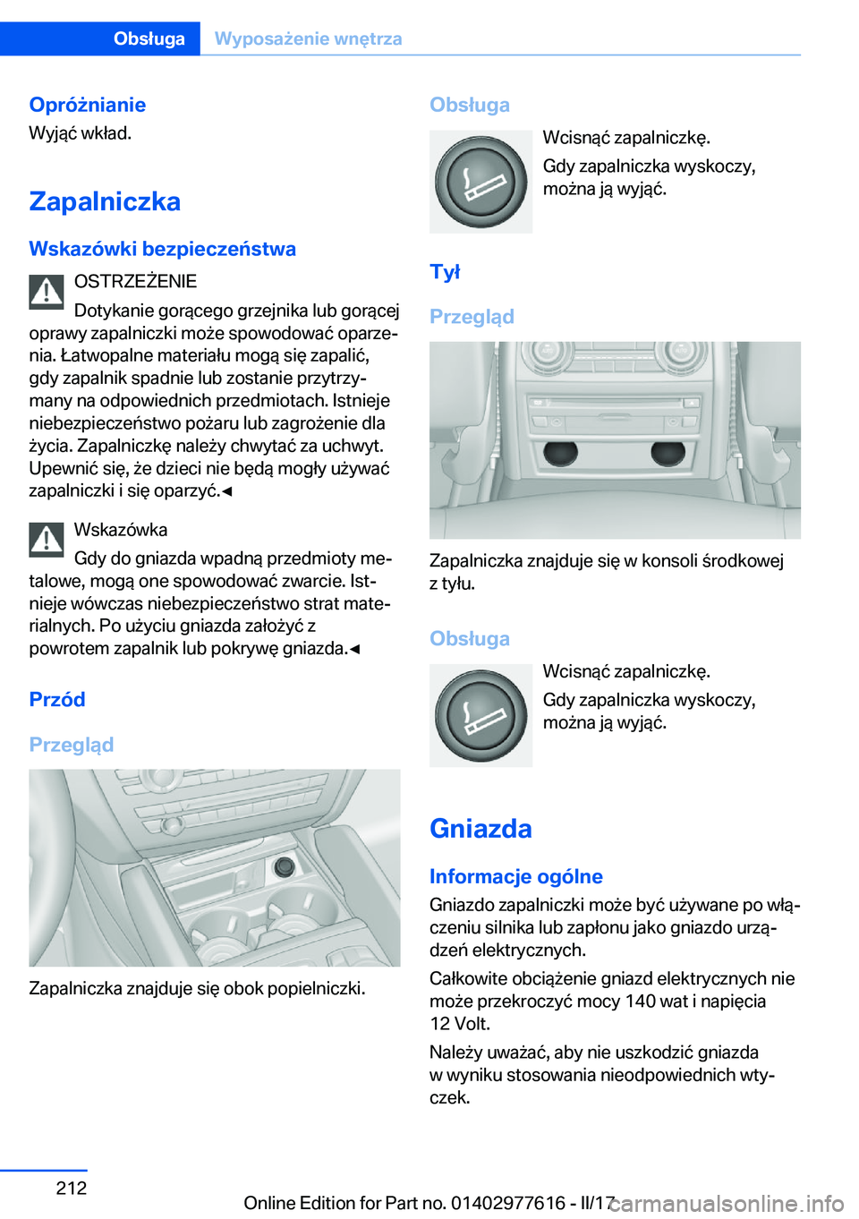 BMW X6 2017  Instrukcja obsługi (in Polish) �O�p�r�
