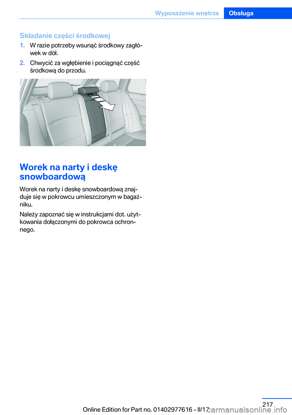 BMW X6 2017  Instrukcja obsługi (in Polish) �S�k�ł�a�d�a�n�i�e��c�z�