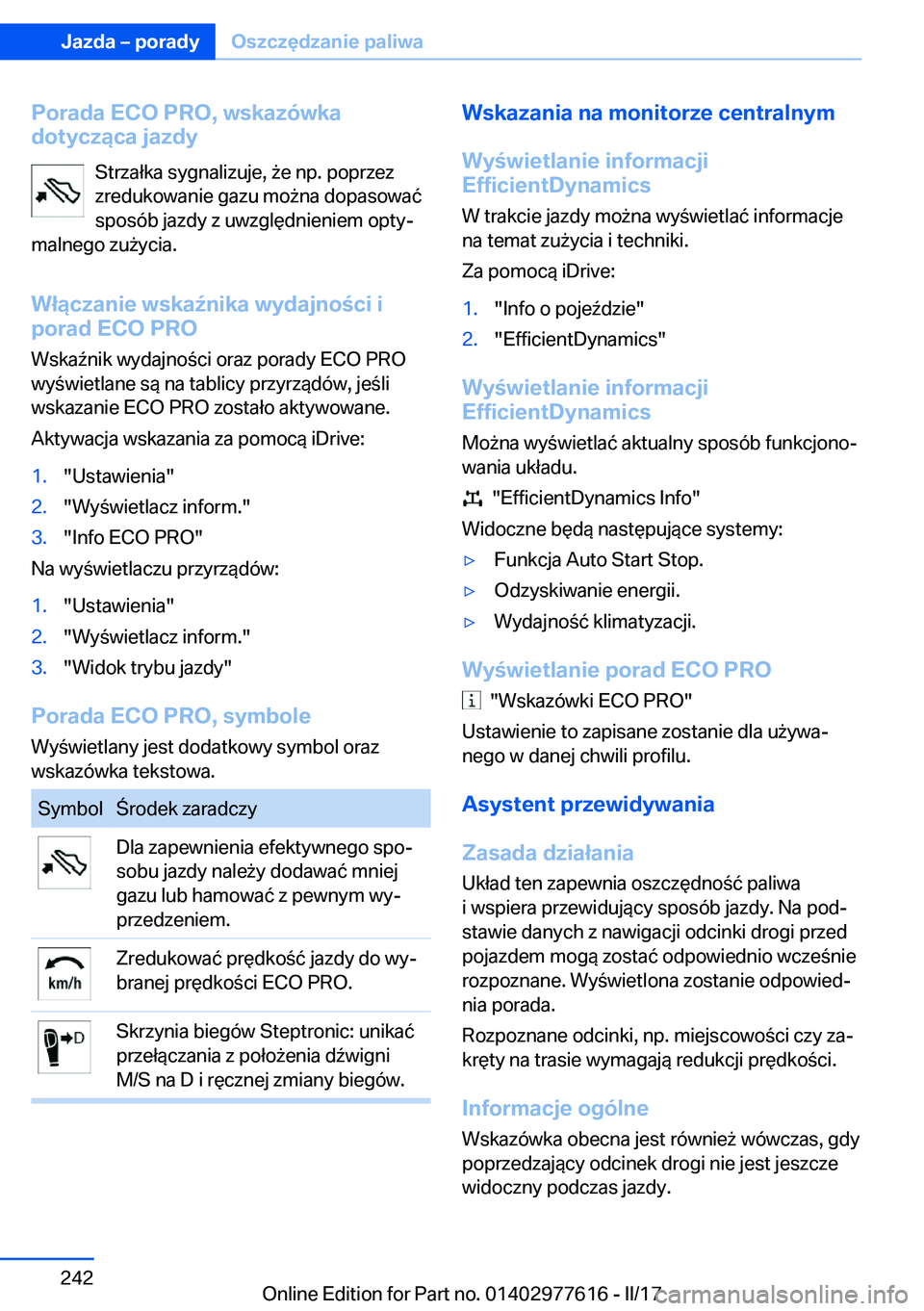 BMW X6 2017  Instrukcja obsługi (in Polish) �P�o�r�a�d�a��E�C�O��P�R�O�,��w�s�k�a�z�