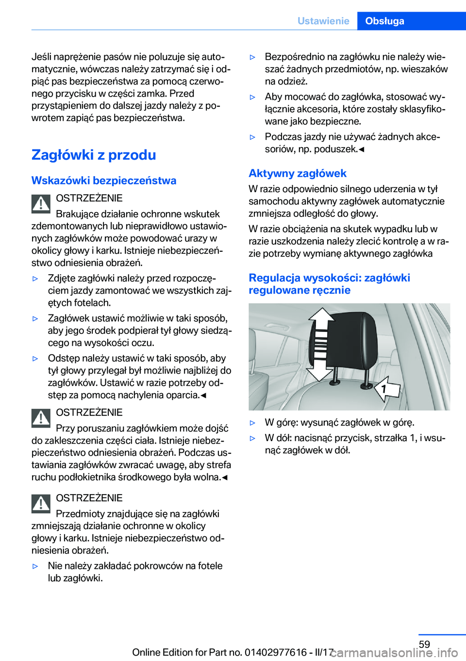 BMW X6 2017  Instrukcja obsługi (in Polish) �J�e �l�i� �n�a�p�r�