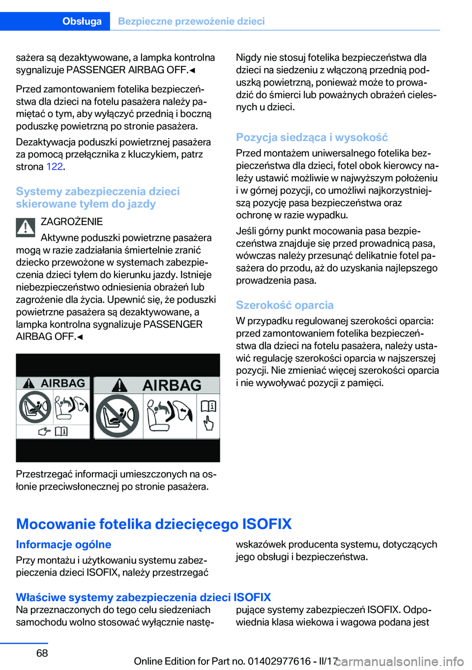 BMW X6 2017  Instrukcja obsługi (in Polish) �s�a 9�e�r�a� �s�