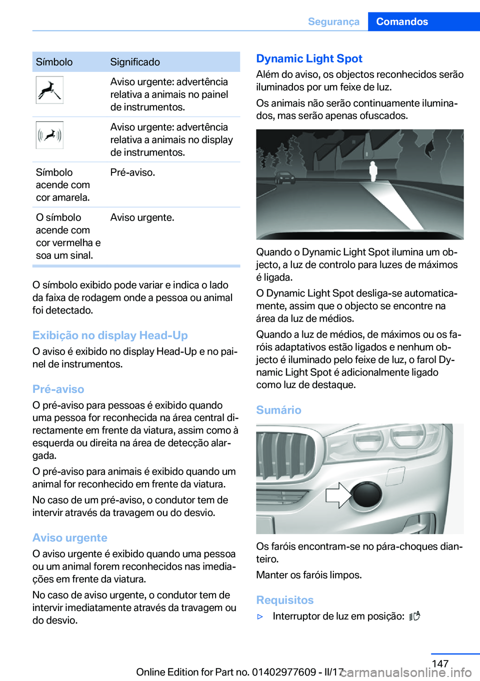 BMW X6 2017  Manual do condutor (in Portuguese) �S�