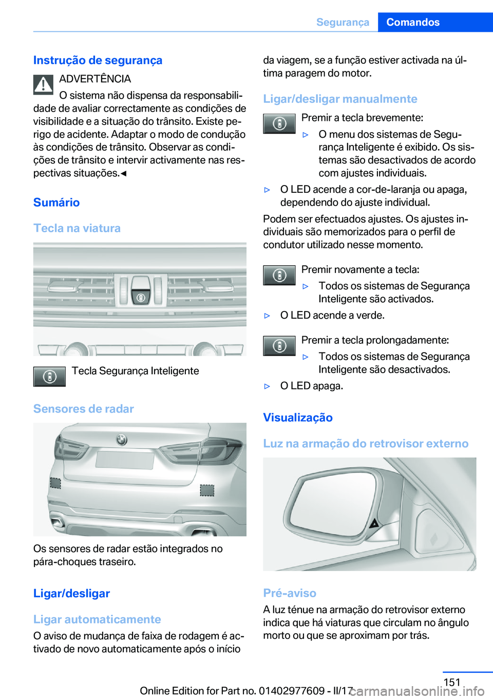 BMW X6 2017  Manual do condutor (in Portuguese) �I�n�s�t�r�u�