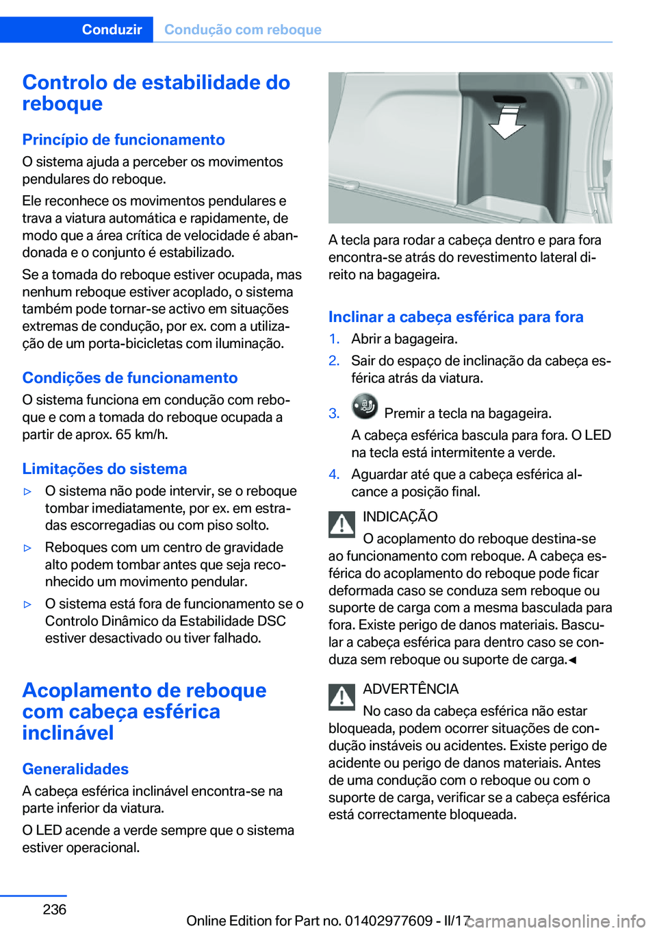 BMW X6 2017  Manual do condutor (in Portuguese) �C�o�n�t�r�o�l�o��d�e��e�s�t�a�b�i�l�i�d�a�d�e��d�o
�r�e�b�o�q�u�e
�P�r�i�n�c�