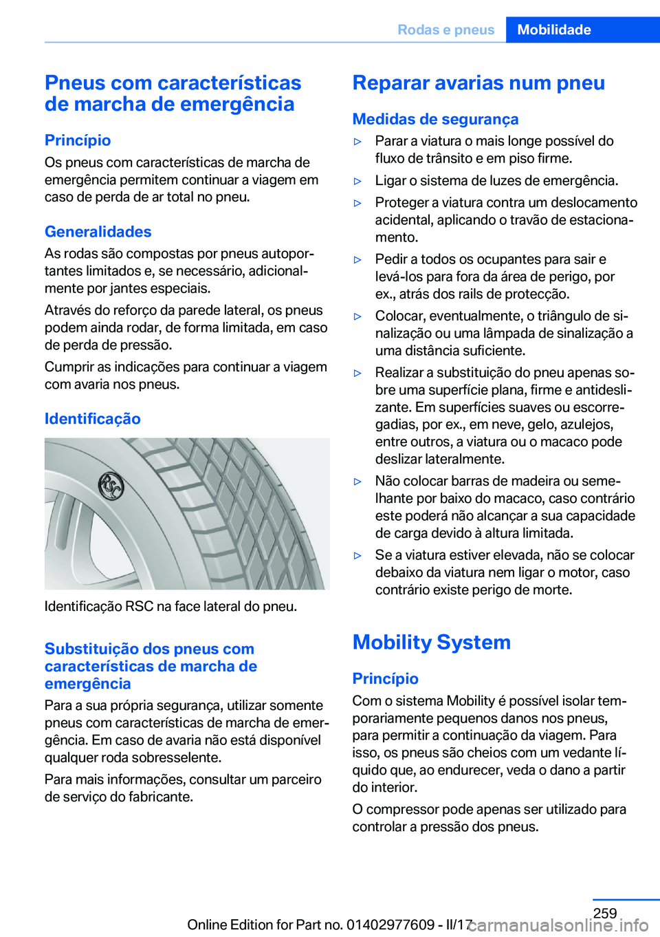 BMW X6 2017  Manual do condutor (in Portuguese) �P�n�e�u�s��c�o�m��c�a�r�a�c�t�e�r�